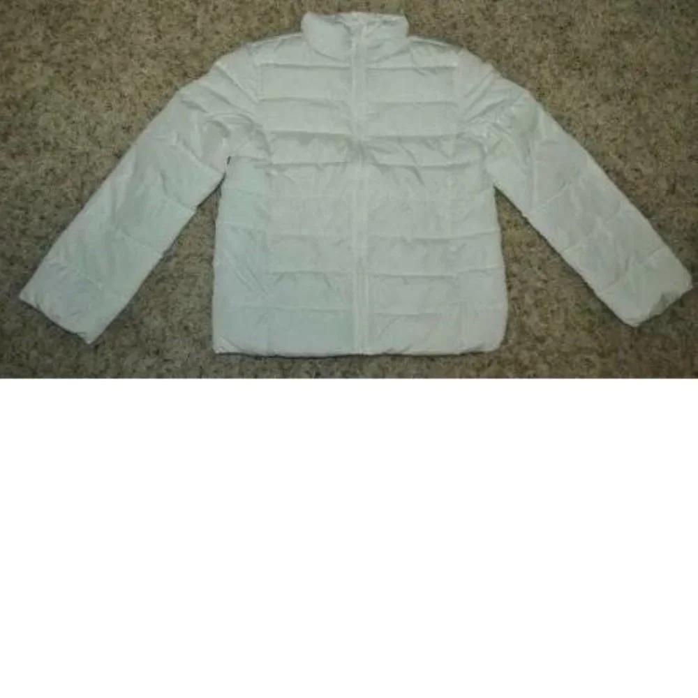 Girls Puffer Jacket 5/6 White Water Resistant Zip Winter The Childrens Place